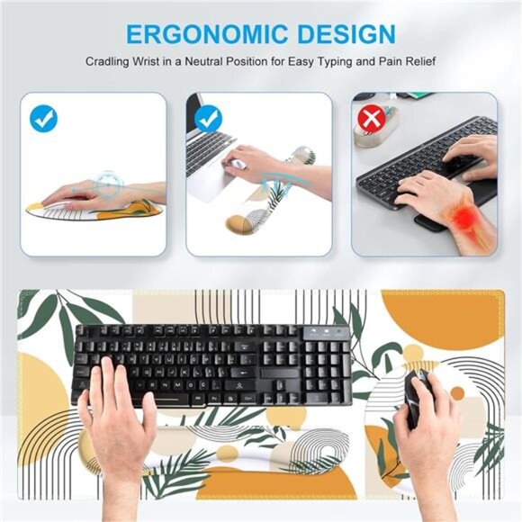 Mouse Pad and Keyboard Wrist Rest Set, 4in1 XXL Large Mousepad +Keyboard Pad - Picture 3 of 7